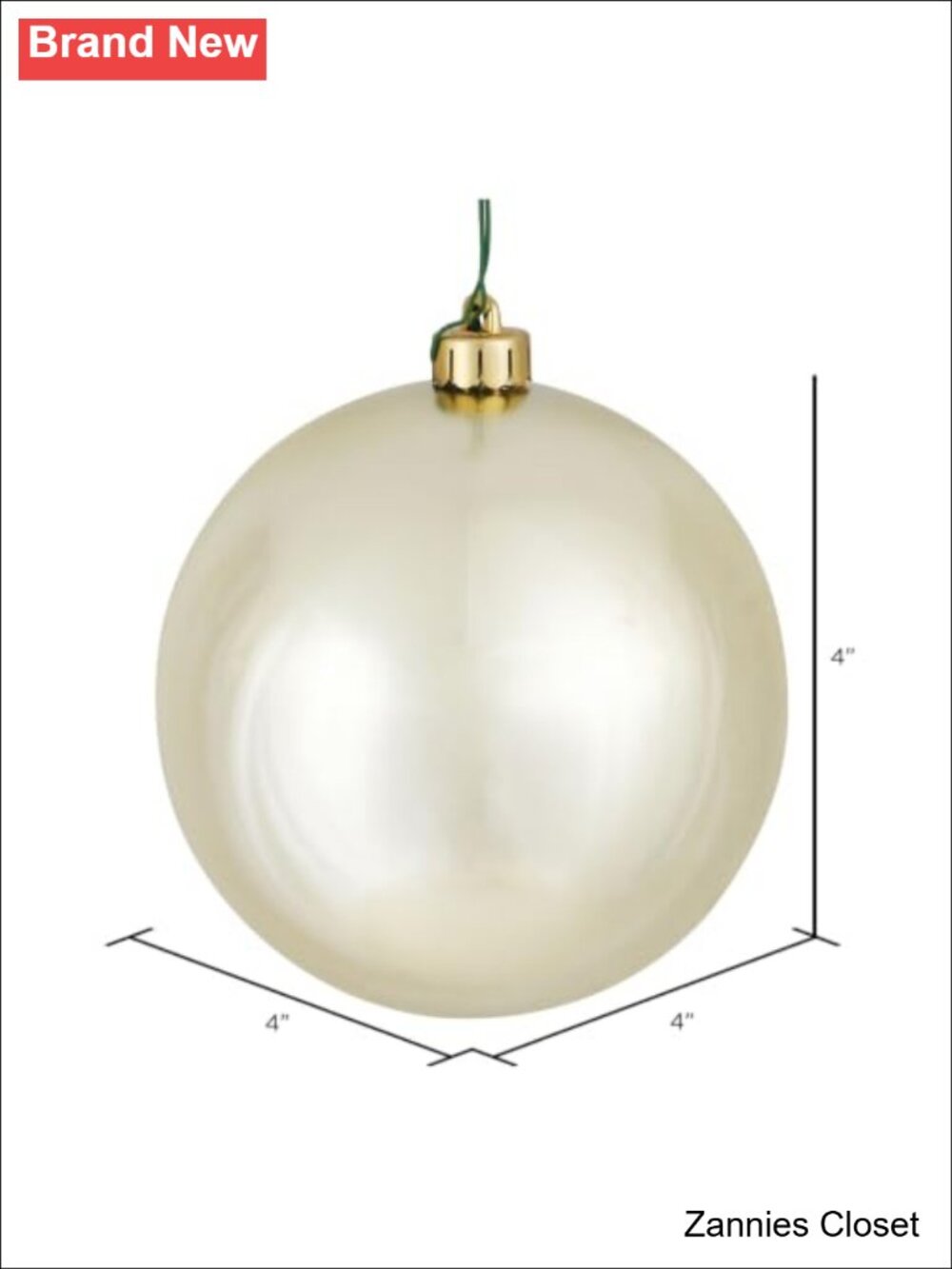 🎄 Vickerman 4" Shiny Plastic Ball Ornament 6 per Bag Shatterproof Hanging - Picture 2 of 3